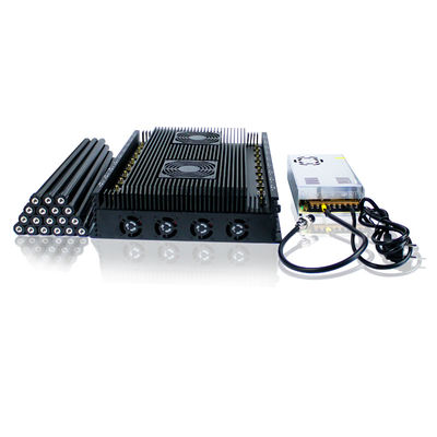 18 Antennas Signal Jammer for 2G, 3G, 4G, 5G, GPS, Wi-Fi (including Wi-Fi 6E), and RF Signals With 6-10W per Band and 6-7dBi Omni-Directional Antennas.