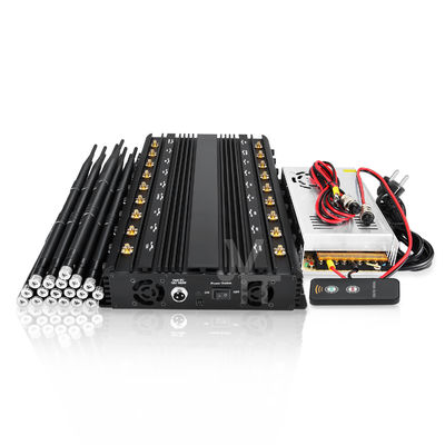 18 antennas signal jammer blocking all 2G 3G 4G 5G WIIFI (Including 5.2G,5.8G,WIFI 6E) GPS RF LOJACK signals with remote control.