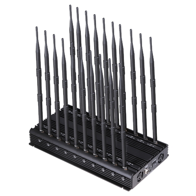 Multifunctional 20 antennas jammer shielding all 2G 3G 4G 5G WIFI GPS RF LOJACK VHF UHF signals with Remote Control