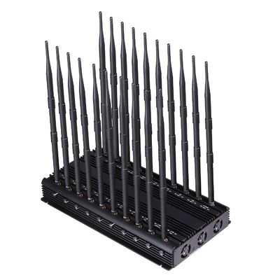 Multifunctional 20 antennas jammer shielding all 2G 3G 4G 5G WIFI GPS RF LOJACK VHF UHF signals with Remote Control
