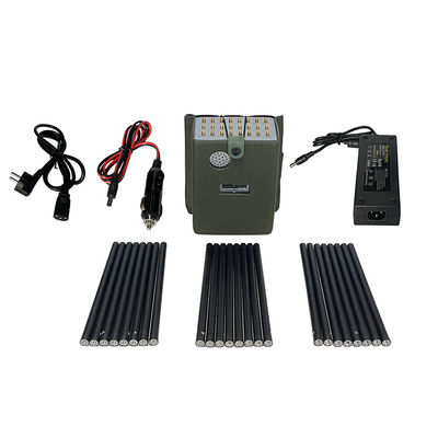 New design 24 antennans portable signal jammer blocking WIFI 6E and mobile phone 2G, 3G, 4G, 5G, GPS, WIFI,  UHF, VHF, RF,LOJACK signals With new longer 2.5dbi gain omni antennas