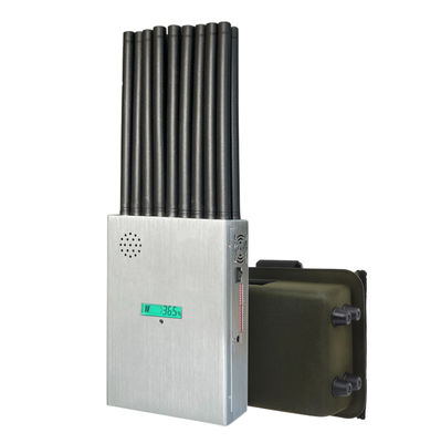 18 antennans portable signal jammer blocking WIFI 6E and mobile phone 2G, 3G, 4G, 5G and GPSL1, GPSL2-L5, GPSL3-L4 , 2.4GWIFI, 5.2GWIFI, 5.8GWIFI, UHF, RF, Lojack signals With 2.5dbi Antennas.