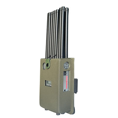 18 antennans portable signal jammer blocking WIFI 6E and mobile phone 2G, 3G, 4G, 5G and GPSL1, GPSL2-L5, GPSL3-L4 , 2.4GWIFI, 5.2GWIFI, 5.8GWIFI, UHF, RF, Lojack signals With 2.5dbi Antennas.