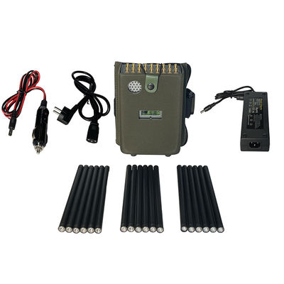 18 antennans portable signal jammer blocking WIFI 6E and mobile phone 2G, 3G, 4G, 5G and GPSL1, GPSL2-L5, GPSL3-L4 , 2.4GWIFI, 5.2GWIFI, 5.8GWIFI, UHF, RF, Lojack signals With 2.5dbi Antennas.