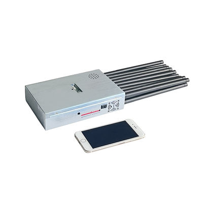 18 antennans portable signal jammer blocking WIFI 6E and mobile phone 2G, 3G, 4G, 5G and GPSL1, GPSL2-L5, GPSL3-L4 , 2.4GWIFI, 5.2GWIFI, 5.8GWIFI, UHF, RF, Lojack signals With 2.5dbi Antennas.