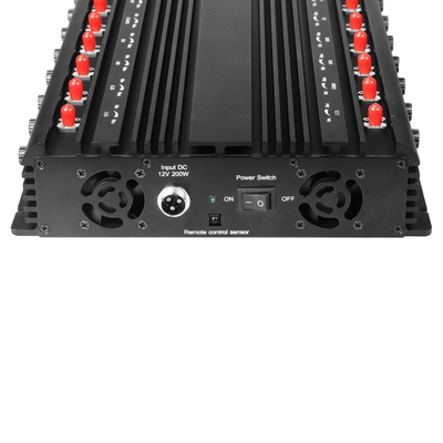 Multifunctional 20 antennas jammer shielding all 2G 3G 4G 5G WIFI GPS RF LOJACK VHF UHF signals with Remote Control