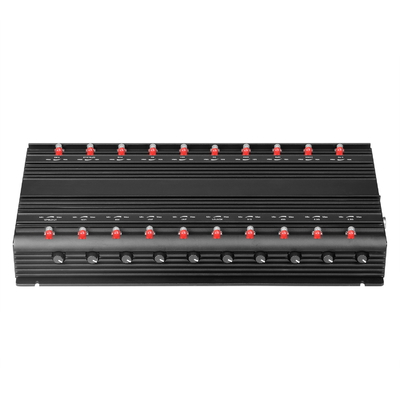 Multifunctional 20 antennas jammer shielding all 2G 3G 4G 5G WIFI GPS RF LOJACK VHF UHF signals with Remote Control
