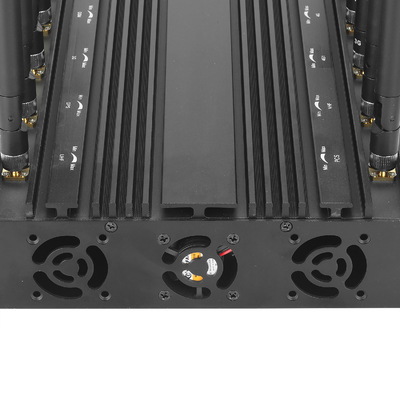 Multifunctional 12 antennas jammer shielding all 2G 3G 4G 5G WIFI GPSL1 LOJACK signals with 70 meters blocking distance