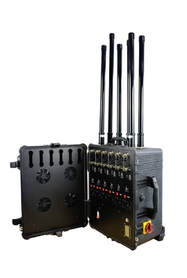 Portable 6 bands Mobile phone signals jammer with up to 500Meters shielding distance and 600W high power