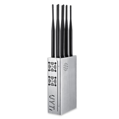 Portable 8 antennas mobile phone signal jammer blocks 2G 3G 4G 5G WIFI signals with bigger hot sink & battery