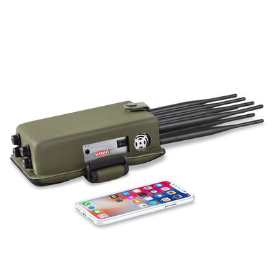 Portable 8 antennas mobile phone signal jammer blocks 2G 3G 4G 5G WIFI signals with bigger hot sink & battery