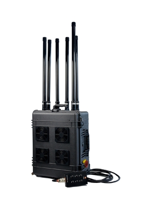High Power Draw Bar Box Jammer con 6 canales y 600W de alta potencia bloquea señales de UAV hasta 3000 metros.