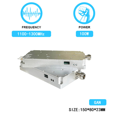 Amplificador de potencia PA de 100W 1100-1300MHz Dispositivo de bloqueo de señal Anti Drone Módulo de drones Fpv Uav con GAN y protector de aislamiento