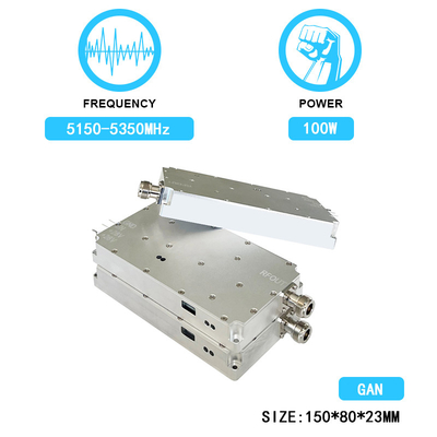 Módulo Anti-Drone FPV Jammer 100W 5.2g Módulo de Bloqueo de Señal Antidrone con GAN y Protector de Aislamiento