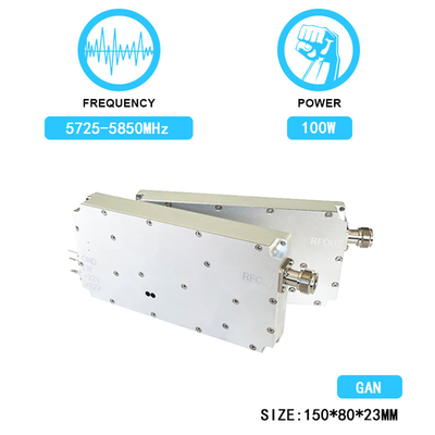 Módulo Anti Dron 100W 5.8g Interceptor de Inhibición Bloqueador Antidron con GAN y Protector de Aislamiento