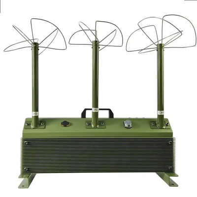 3 antenas 150W de diseño de antena de hoja triangular con un potente bloqueador de señal FPV con un alcance de cobertura de hasta 150 metros.